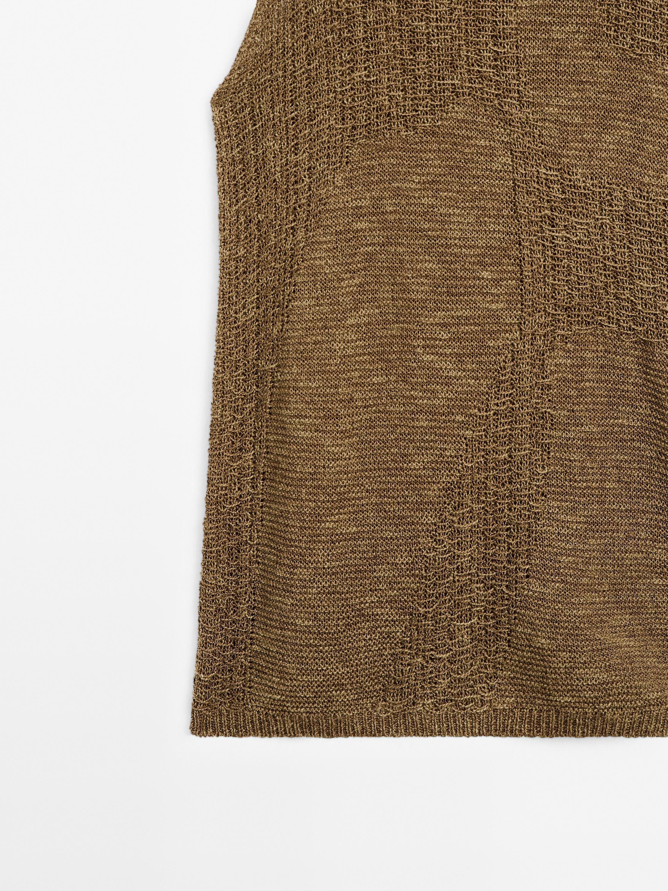 Embellished knit halter top